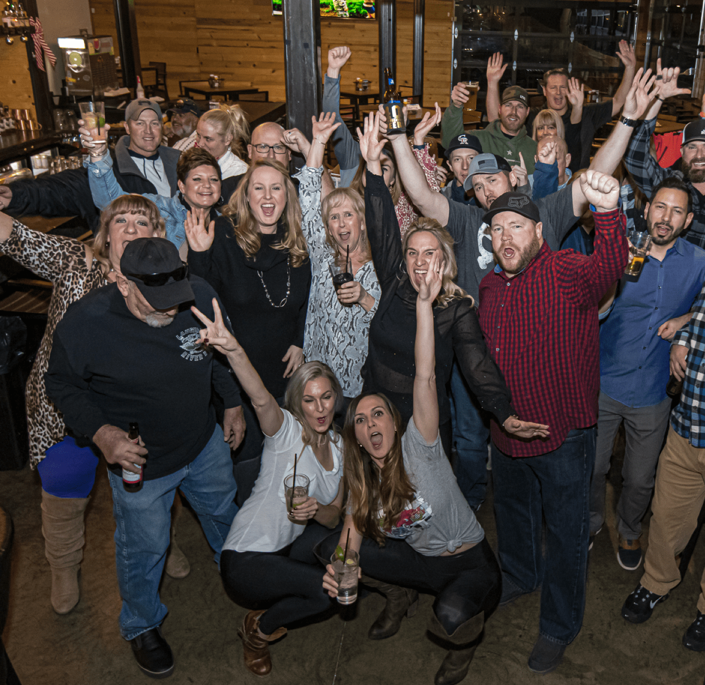 Guests celebrating at Wide Open Saloon